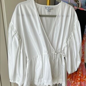 Kika Vargas White Wrap Blouse